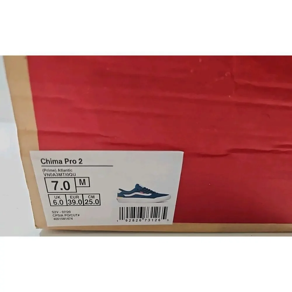 Vans~Woman 8.5; Men's 7~Chima Pro 2 Suede/Canvas Low Top Sneaker Atlantic Color